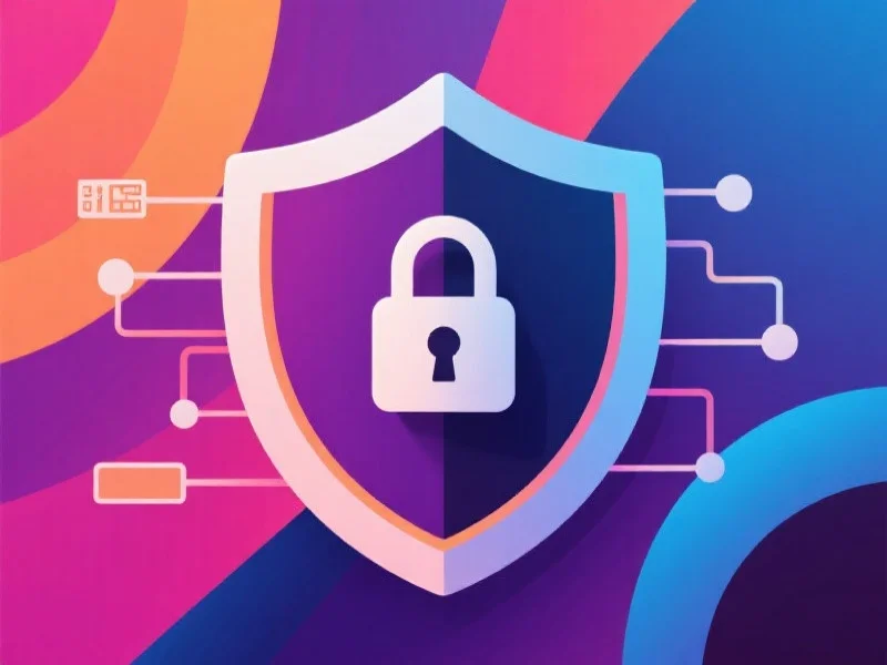 抽象风格展示安全盾牌与数字锁，象征网络账户保护和数据安全